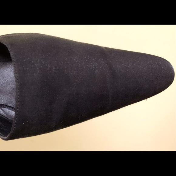 Shiny Black Italian fabric evening shoes with ankle strap Eur40 US 9.5-10 - Picture 6 of 8